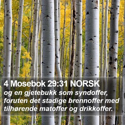 4 Mosebok 29:31 NORSK Bible Verse Image