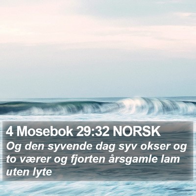 4 Mosebok 29:32 NORSK Bible Verse Image