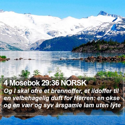 4 Mosebok 29:36 NORSK Bible Verse Image