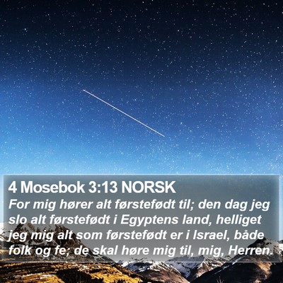 4 Mosebok 3:13 NORSK Bible Verse Image