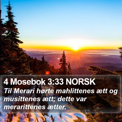 4 Mosebok 3:33 NORSK Bible Verse Image