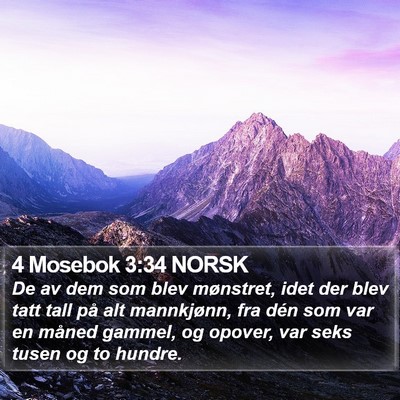 4 Mosebok 3:34 NORSK Bible Verse Image