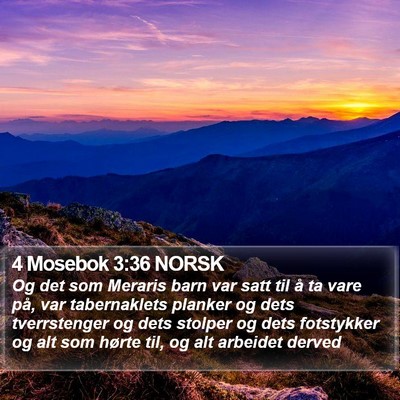4 Mosebok 3:36 NORSK Bible Verse Image