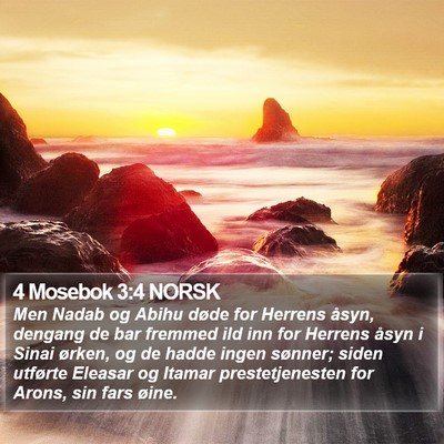 4 Mosebok 3:4 NORSK Bible Verse Image