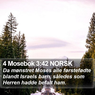 4 Mosebok 3:42 NORSK Bible Verse Image