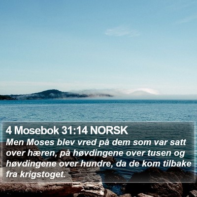 4 Mosebok 31:14 NORSK Bible Verse Image
