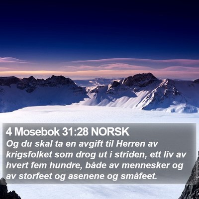 4 Mosebok 31:28 NORSK Bible Verse Image