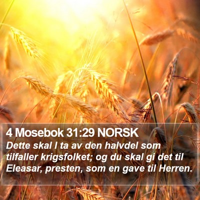 4 Mosebok 31:29 NORSK Bible Verse Image