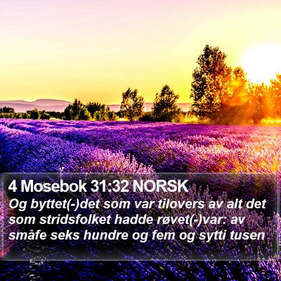 4 Mosebok 31:32 NORSK Bible Verse Image