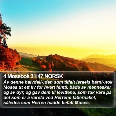 4 Mosebok 31:47 NORSK Bible Verse Image