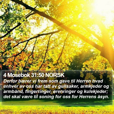 4 Mosebok 31:50 NORSK Bible Verse Image