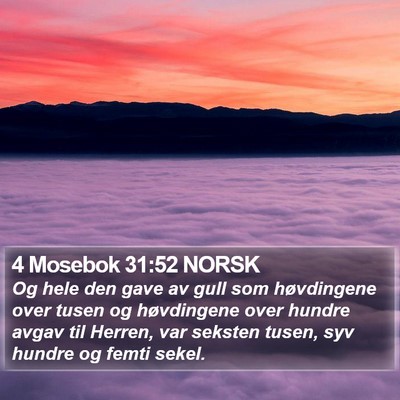 4 Mosebok 31:52 NORSK Bible Verse Image