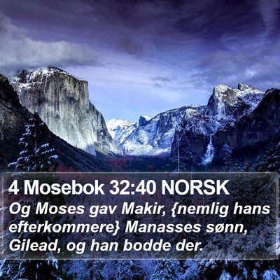 4 Mosebok 32:40 NORSK Bible Verse Image
