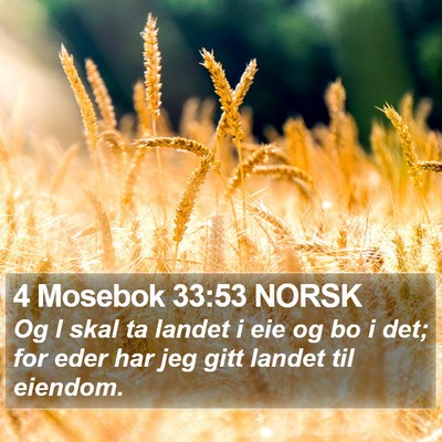 4 Mosebok 33:53 NORSK Bible Verse Image