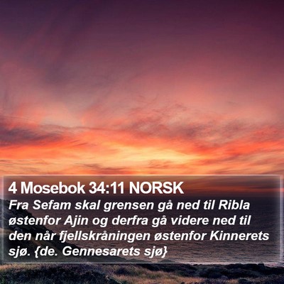 4 Mosebok 34:11 NORSK Bible Verse Image