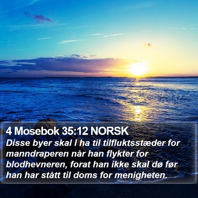4 Mosebok 35:12 NORSK Bible Verse Image