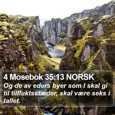 4 Mosebok 35:13 NORSK Bible Verse Image