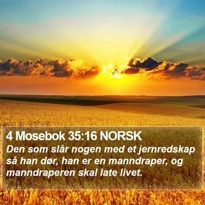 4 Mosebok 35:16 NORSK Bible Verse Image