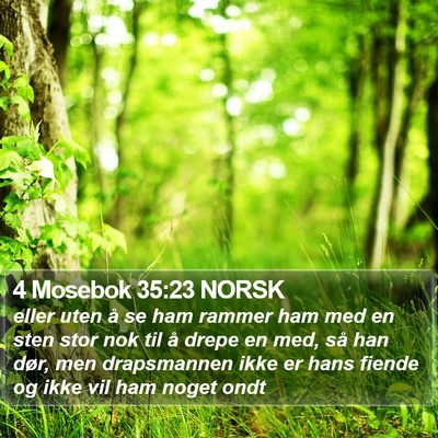 4 Mosebok 35:23 NORSK Bible Verse Image