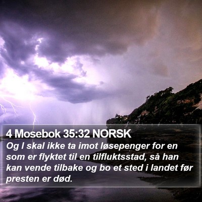 4 Mosebok 35:32 NORSK Bible Verse Image
