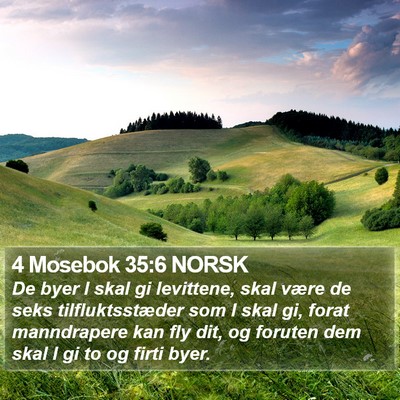 4 Mosebok 35:6 NORSK Bible Verse Image
