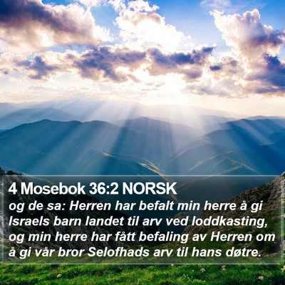 4 Mosebok 36:2 NORSK Bible Verse Image