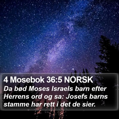 4 Mosebok 36:5 NORSK Bible Verse Image