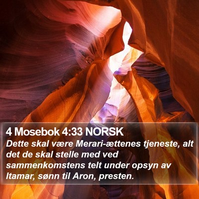 4 Mosebok 4:33 NORSK Bible Verse Image