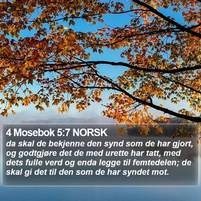 4 Mosebok 5:7 NORSK Bible Verse Image