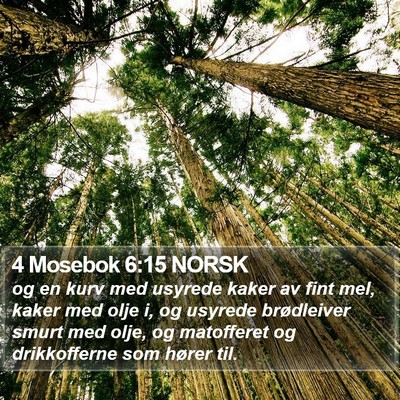 4 Mosebok 6:15 NORSK Bible Verse Image