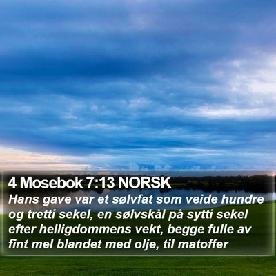 4 Mosebok 7:13 NORSK Bible Verse Image