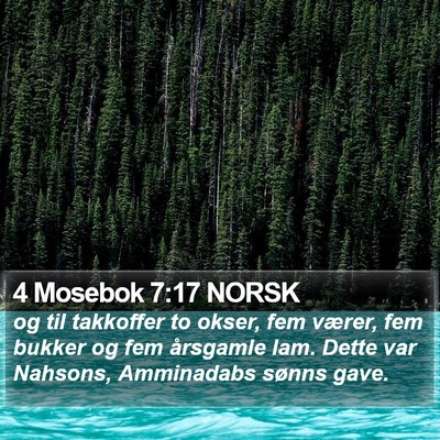 4 Mosebok 7:17 NORSK Bible Verse Image