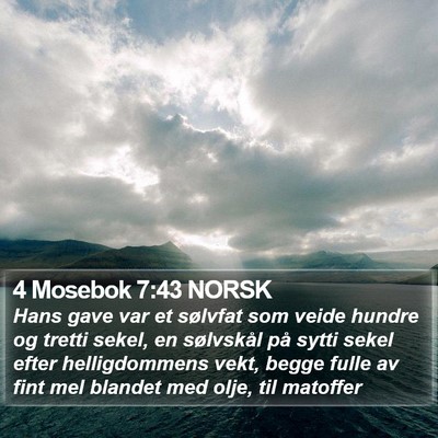 4 Mosebok 7:43 NORSK Bible Verse Image