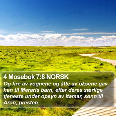 4 Mosebok 7:8 NORSK Bible Verse Image