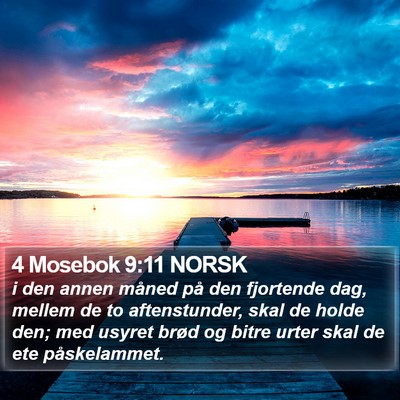 4 Mosebok 9:11 NORSK Bible Verse Image