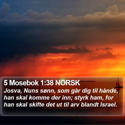 5 Mosebok 1:38 NORSK Bible Verse Image