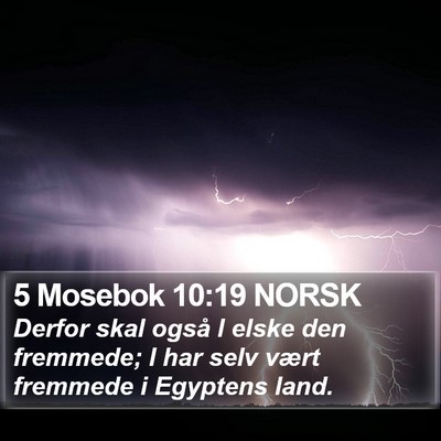 5 Mosebok 10:19 NORSK Bible Verse Image