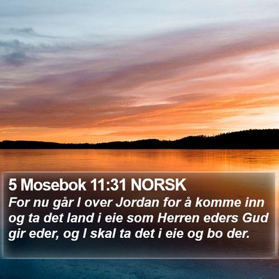 5 Mosebok 11:31 NORSK Bible Verse Image