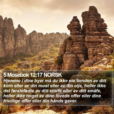 5 Mosebok 12:17 NORSK Bible Verse Image