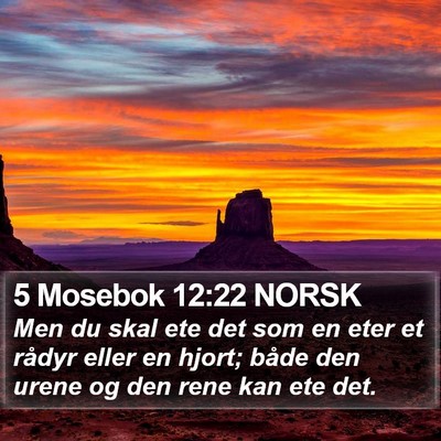 5 Mosebok 12:22 NORSK Bible Verse Image
