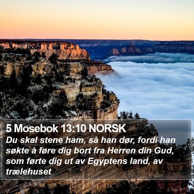 5 Mosebok 13:10 NORSK Bible Verse Image