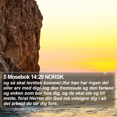 5 Mosebok 14:29 NORSK Bible Verse Image