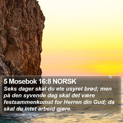 5 Mosebok 16:8 NORSK Bible Verse Image