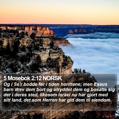 5 Mosebok 2:12 NORSK Bible Verse Image