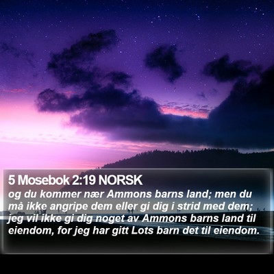 5 Mosebok 2:19 NORSK Bible Verse Image