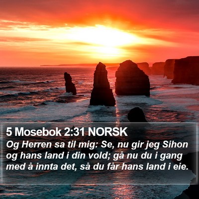 5 Mosebok 2:31 NORSK Bible Verse Image
