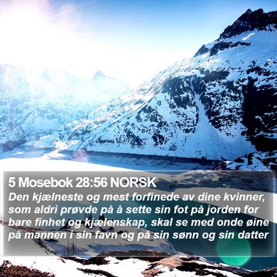 5 Mosebok 28:56 NORSK Bible Verse Image