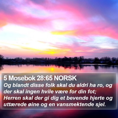 5 Mosebok 28:65 NORSK Bible Verse Image