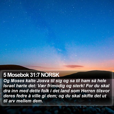 5 Mosebok 31:7 NORSK Bible Verse Image