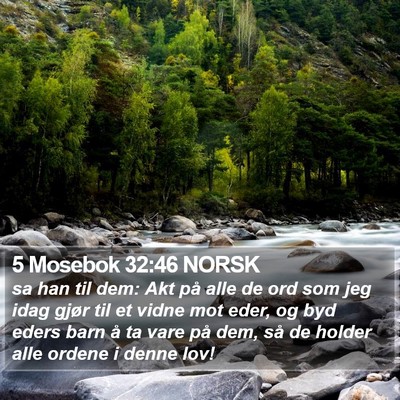 5 Mosebok 32:46 NORSK Bible Verse Image